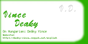 vince deaky business card