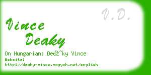 vince deaky business card